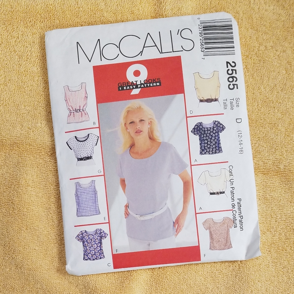 Vintage McCall's Pattern, Easy Misses' Tops